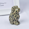  2 inch Hand Carved Natural Dalmattian Jasper Stone Mini Dog Figurines 