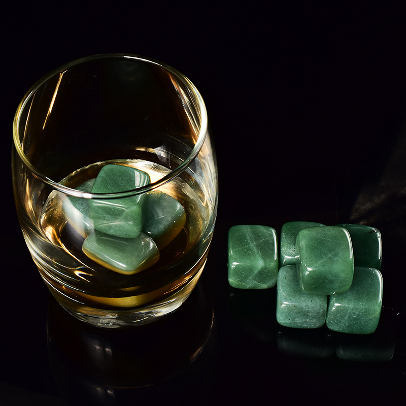 Natural Green Aventurine Whiskey Stones Gemstone Whiskey Ice Stone