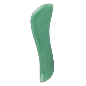 S-Shaped Green Aventurine Gua Sha Scraping Massage Tools, Natural Stone Guasha Board for SPA Acupuncture Therapy Trigger Point Treatment