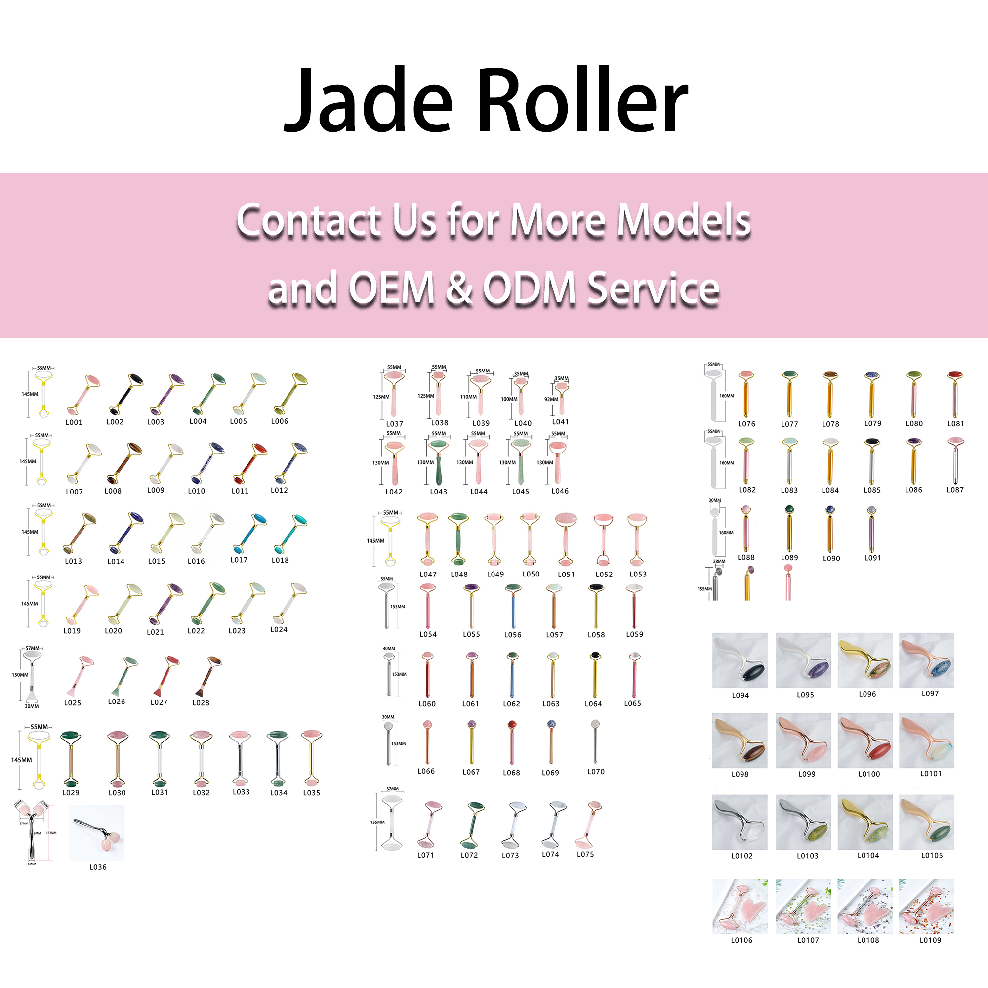 Factory Direct Selling Rose Quartz Spike Jade Stone Roller
